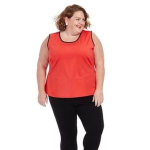Isabel + Alice Chic Red Scuba Tank Top 2X